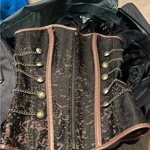 Spirit Brown and Black Brocade Corset